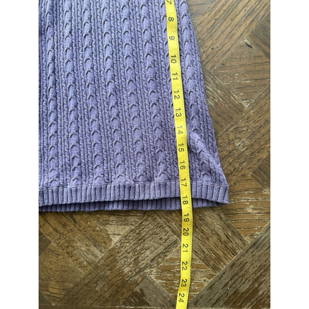 BCBG Max Azria Cable Knit Off Shoulder Sweater Dress XS Lavender Purple Y2K - Picture 7 of 7